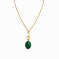 Equestrian Bit Natural Stone Necklace, Waterproof Golden Steel